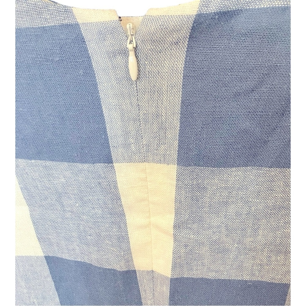 Lucca Linen Blend Blue Checked Mini Dress XS - Picture 7 of 10